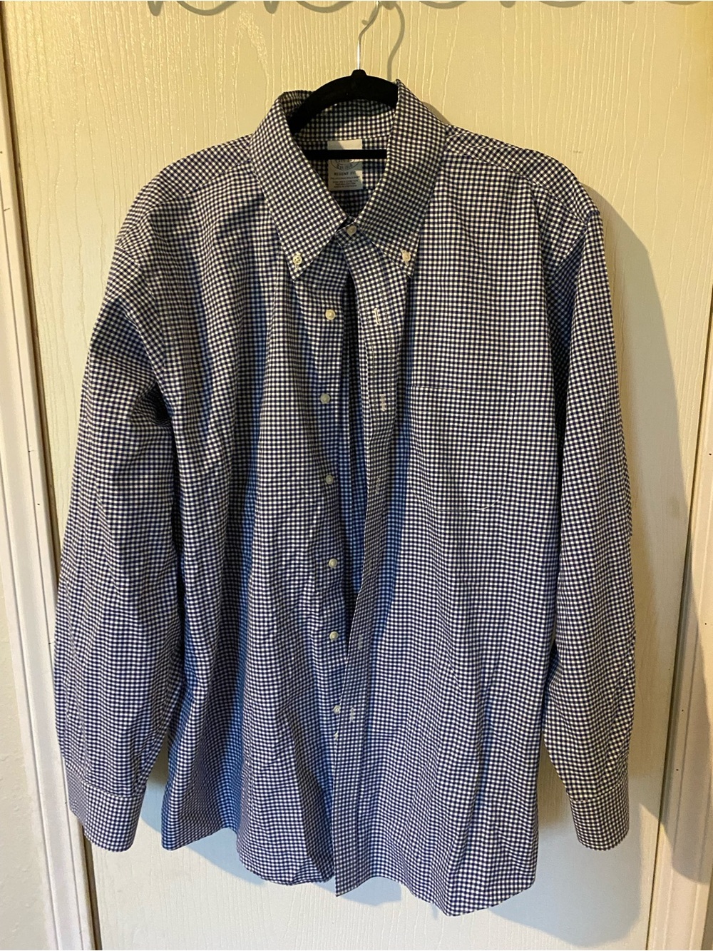 Brooks Brothers Blue and White Gingham Button-Down Shirt